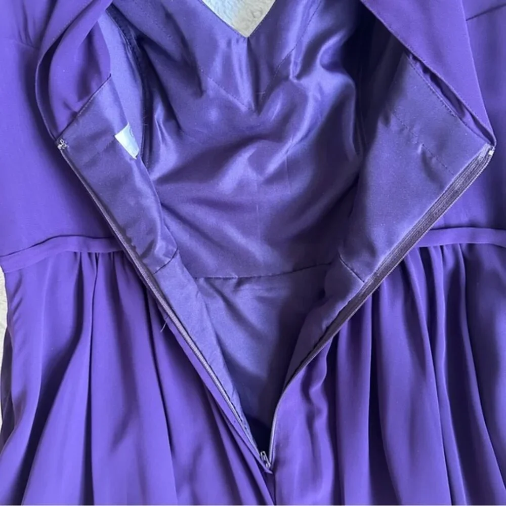 DaVinci Bridesmaids | Eggplant Purple Formal Gown Style# 60385 Dress | Size 16 - Picture 10 of 16